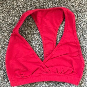 red sports bra